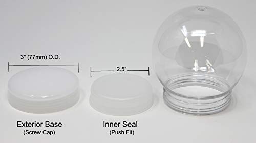 4-Inch DIY Snow Globe Kit - Clear Shatterproof Plastic Water Globe