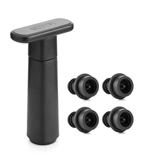 Wine Saver Vacuum Pump with 4 Reusable Stoppers - Fresh Wine Preserver