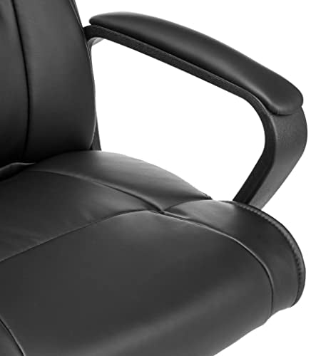 Mid-Back Padded Office Desk Chair, Adjustable Height and Swivel, Black