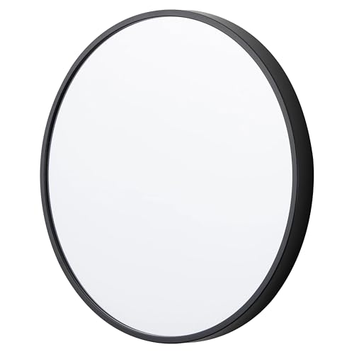 3-Piece 10-Inch Round Wall Mirror Set, Black Minimalist Circle Mirrors