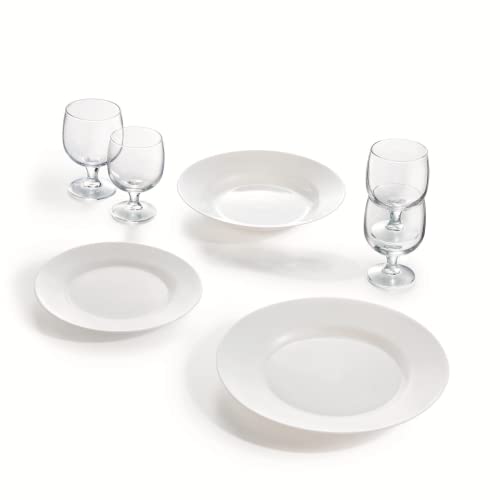 Tempered Glass Stemware Set, 25cl Footed Glasses - 6 Piece Collection