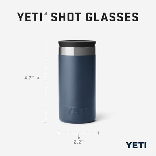 YETI Shot Glasses with Carrying Case - Rescue Red, Set of 4, Stainless Steel