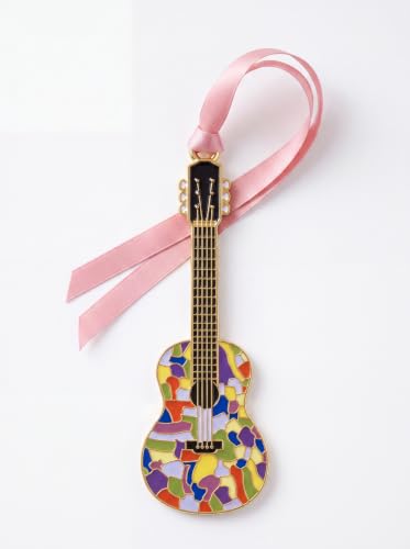 Dolly Parton Gold Plated Enameled Guitar Christmas Ornament - Holiday Keepsake, 3.75 Inches