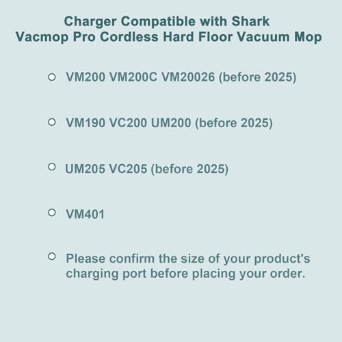 10.8V Vacuum Mop Replacement Charger for VM200 VM190 Series (Pre-2025)