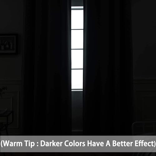 Room Darkening Curtains 52x84 inch Grommet - 2 Panels Blackout Drapes