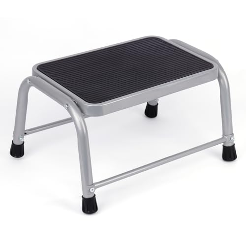 Heavy Duty Metal Step Stool - 600 Lbs Capacity Non-Slip Stool for Adults