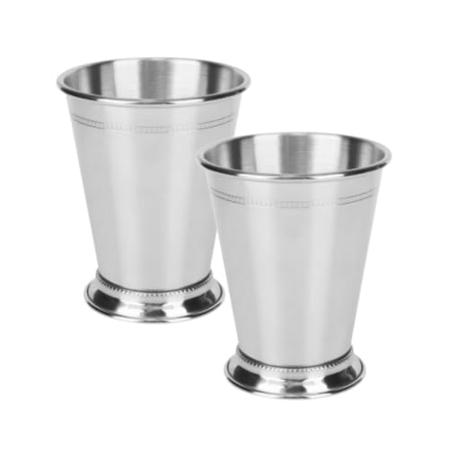 Stainless Steel Mint Julep Cups 400ml Set of 2 - Cocktail & Drinkware for Home & Bar