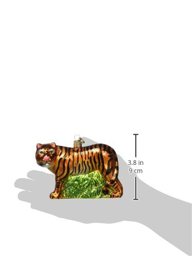 Handcrafted Glass Tiger Christmas Ornament, Mouth-Blown Holiday Decor