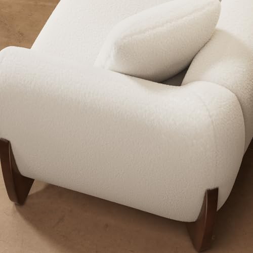 2-Piece Cloud Boucle Sofa Set with Tilt Back Chair, Off-White