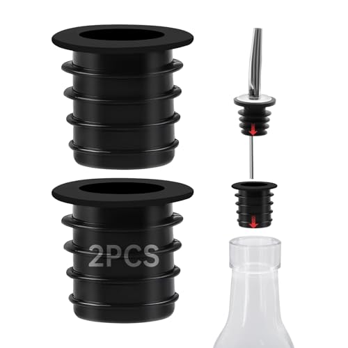 REUJIHXY 2Pcs Liquor Pourer Adapters 25mm/1inch for Large Bottles – Speed Pour Spouts for Alcohol, Wine, Olive Oil (Variation 2)