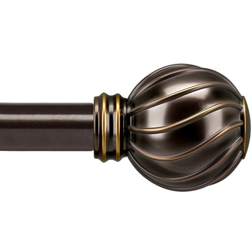 Adjustable Heavy Duty Curtain Rod, 36 to 88 Inch Metal Window Rod in Bronze