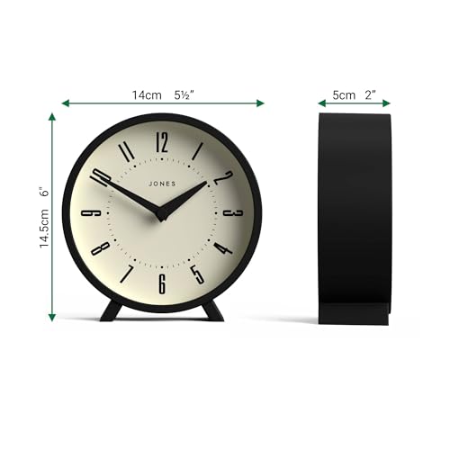 Modern Round Desk Clock, Retro Style Mantel Clock with Quartz Movement
