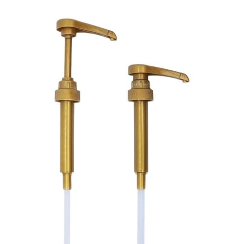 Gold Coffee Syrup Pump Dispenser Set for 750ml Bottles - 1/4 oz Precision