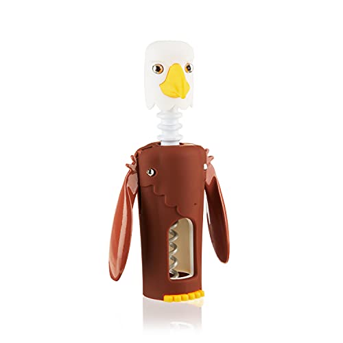True Zoo Bald Eagle Winged Corkscrew Wine Opener - Easy Grip Stainless Steel Bar Tool
