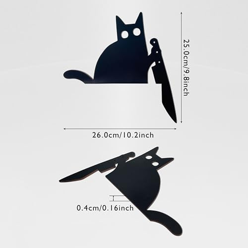 Black Cat Door Corner Topper Wooden Halloween Home Decor 10x10 Inch