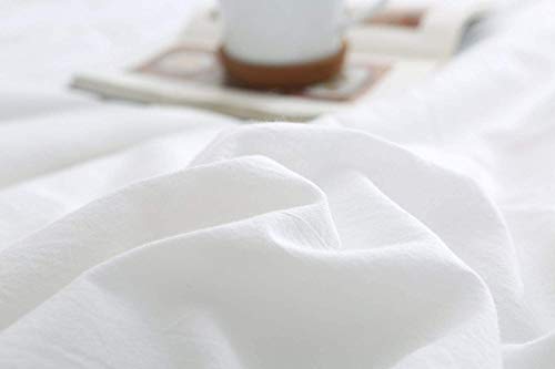 2-Pack King Size Ruffled Pillow Shams, 100% Cotton Shabby Chic Pillow Covers
