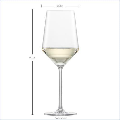 Schott Zwiesel Pure Sauvignon Blanc White Wine Glass Set of 4, 14oz, Dishwasher Safe, Made in Germany