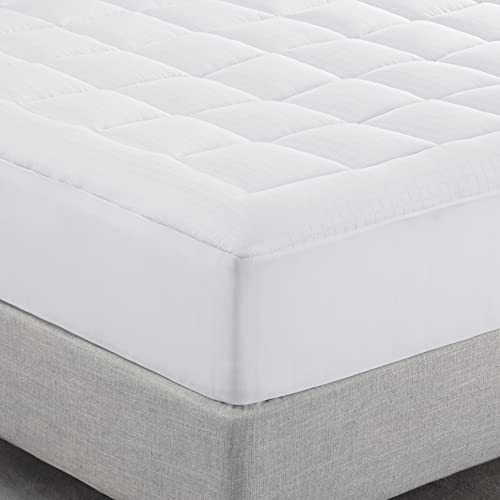 Comfortable Quilted Cotton Mattress Pad, Queen Size - 18" Deep Pocket