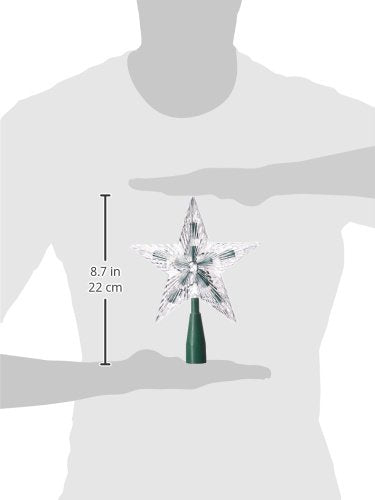 10-Light Clear Star Christmas Tree Topper - 7-Inch Pre-Lit Treetop
