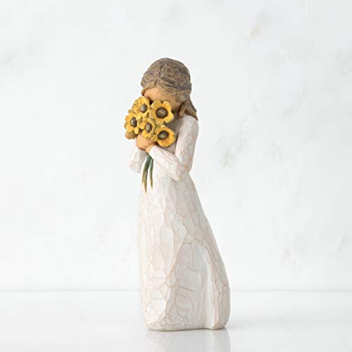 Warm Embrace Hand-Painted Resin Figurine, 5-Inch Sunflower Statue