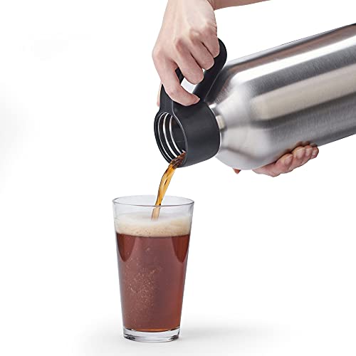 64 Oz Stainless Steel Insulated Beverage Growler with Carry Handle