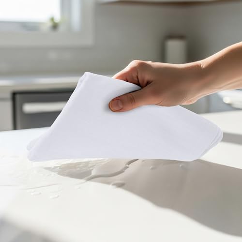 White Flour Sack Towels 12 Pack - 100% Cotton Kitchen Tea Towels (28 x 28")