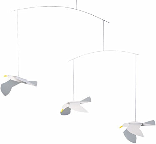Soaring Seagulls Hanging Mobile - 16-Inch Handmade Danish Home Decor