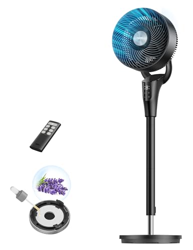 Dreo Upgraded Quiet Standing Fan for Bedroom - 90ft Airflow Oscillating Pedestal Fan with DC Motor