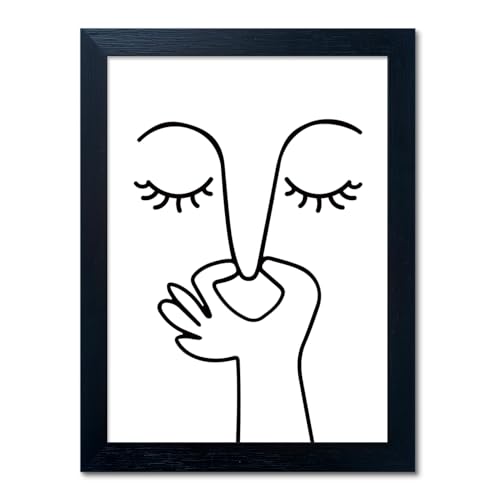 Funny Bathroom Wall Art Black and White Guest Toilet Sign Canvas Print 8x10
