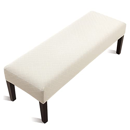 Stretch Jacquard Dining Bench Cover - Washable Slipcover Protector