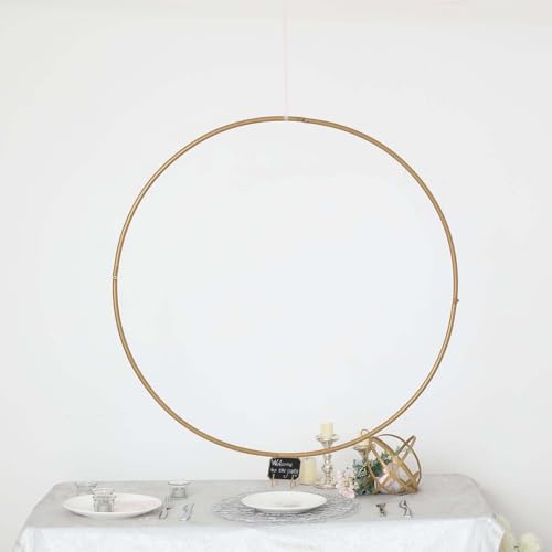 36-Inch Gold Metal Floral Hoop Wreath Frame for Wedding & Event Decor