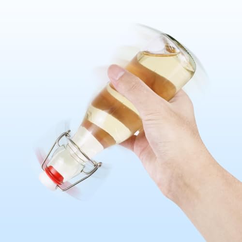 8.5oz Swing Top Glass Bottles, Airtight Flip Top Beverage Storage 4 Pack