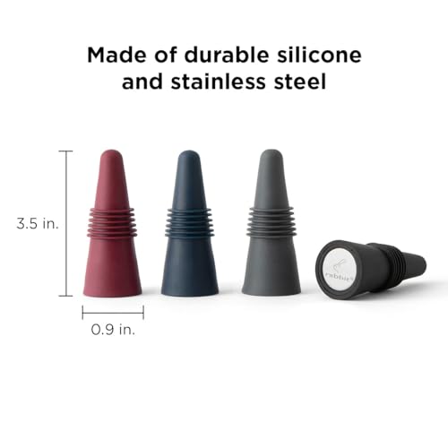 Multicolor Reusable Wine Bottle Stoppers Set of 4 - Airtight Beverage Seals