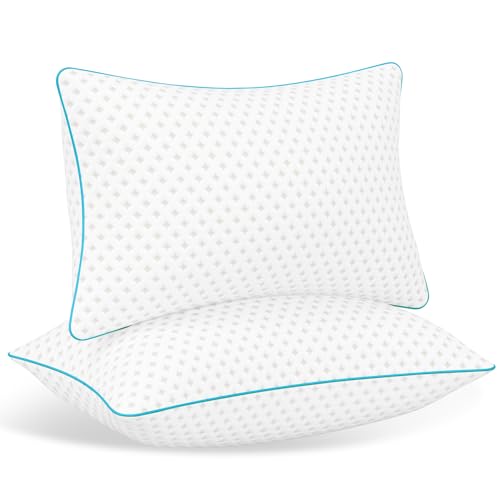 Queen Size Pillows Set of 2 - Down Alternative Bed Pillows for All Sleepers