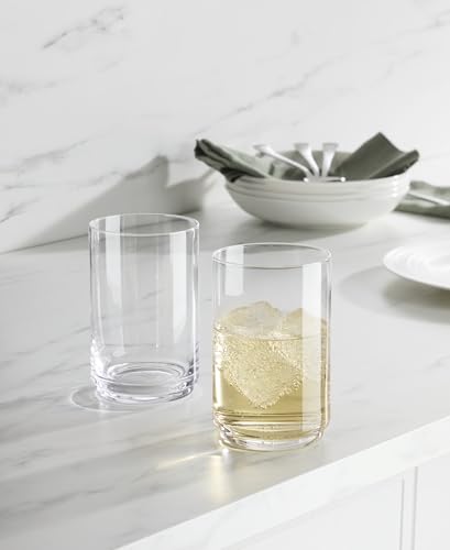 Stackable Crystal Cooler Glasses, 17-oz Highball Drinkware Set of 6