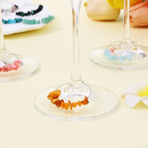 Pride & Par 24 Pcs Gemstone Glass Beads for Wine Glass Decoration, Wedding & Party Decor