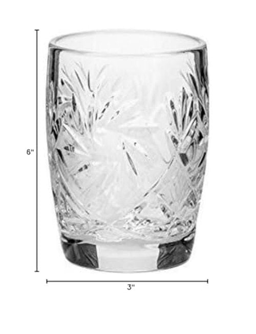 Neman SET of 6 Russian CUT Crystal Shot Sherry Glasses on a Long Stem 1.7oz (50 ml)