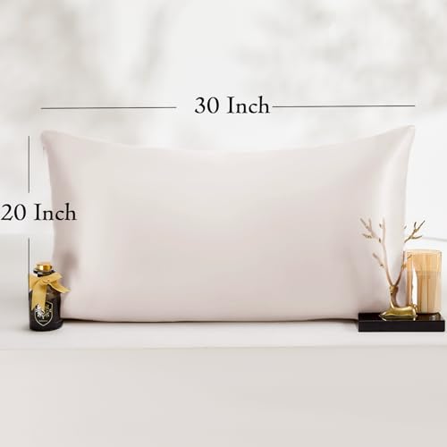 Vielit Queen Satin Pillowcase Set for Hair & Skin, 2 Pack with Scrunchies