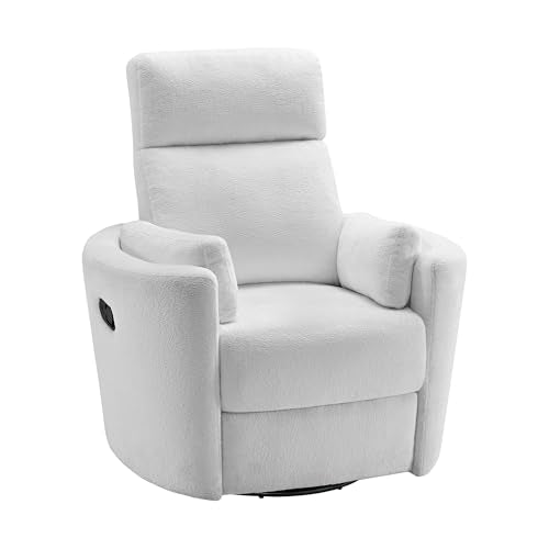 Upholstered Glider Recliner Rocking Chair with 360° Swivel for Nursery