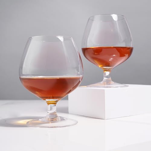Viski Cognac Glass Set - Wingback Brandy Glasses for Whiskey & Cocktails, 17oz, Set of 2