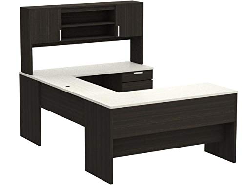 Bestar Ridgeley 3-Piece Office Desk Set with Hutch, File Cabinet & Bookcase