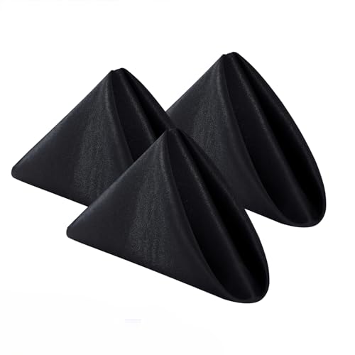 120-Pack Polyester Cloth Dinner Napkins, 17x17 Inch Washable Black Napkins