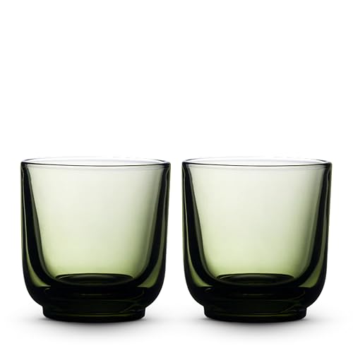Fellow Pirch Cappuccino Glasses Set of 2 - Woodland 6.5 oz Weighted Coffee Cups