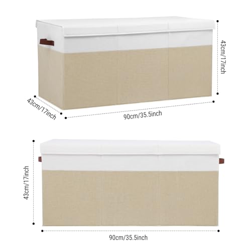 Extra Large Toy Storage Box with Lid & Dividers - Foldable Toy Organizer