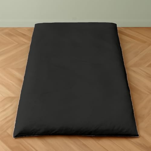 Twin XL Japanese Zippered Futon Cover - Soft Microfiber Mattress Protector, Black