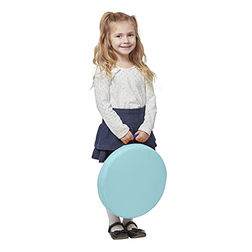 ECR4Kids SoftZone Floor Cushions, Round, Flexible Seating, Seafoam, 6-Piece