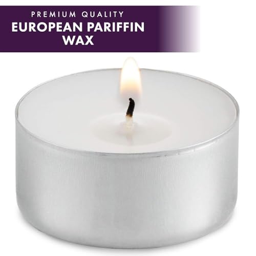 MontoPack 200 Unscented White Tealight Candles Bulk - 6 Hour Dripless, Smokeless Votive for Weddings, Home, Emergency