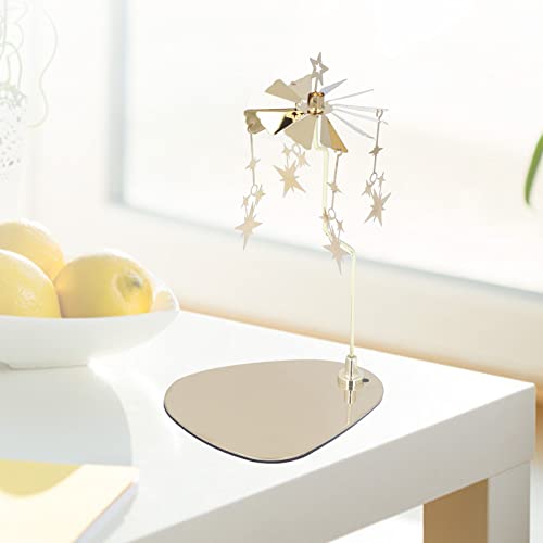 Rotating Star Candle Carousel - Stainless Steel Rotary Candle Holder