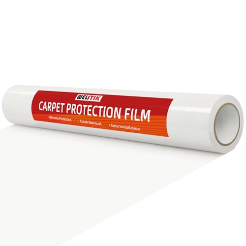 Clear Carpet Protector Film 24" x 200' - Heavy Duty Self-Adhesive Plastic Roll