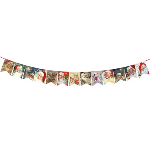 RQker Merry Christmas Banner Pattern 1 - Indoor Outdoor Holiday Decorations